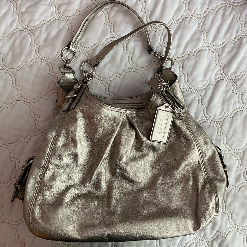 Coach metallic satchel